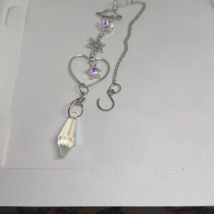 Elegant Silver Heart and Galaxy window hanging